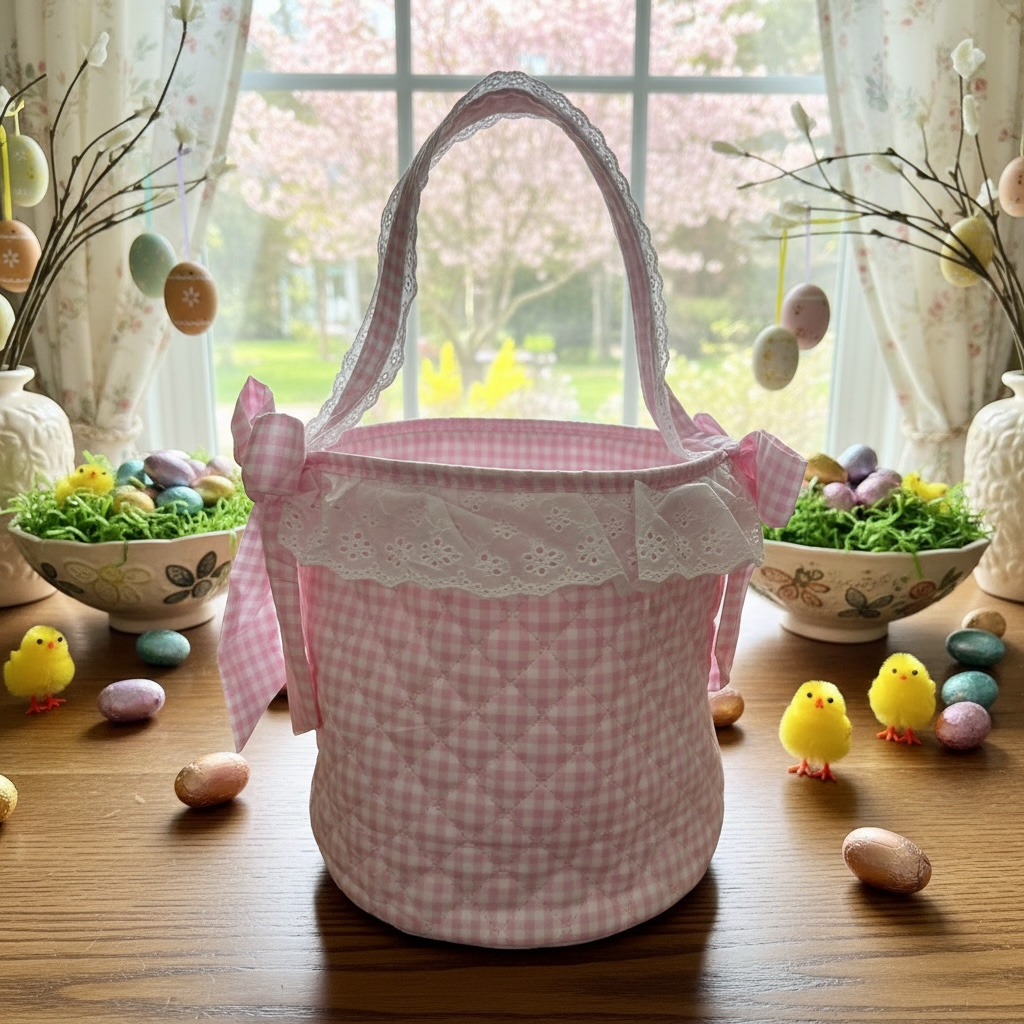 Easter Baskets Plaid,Easter Print and NEW Quilt style Available - Little Blanks