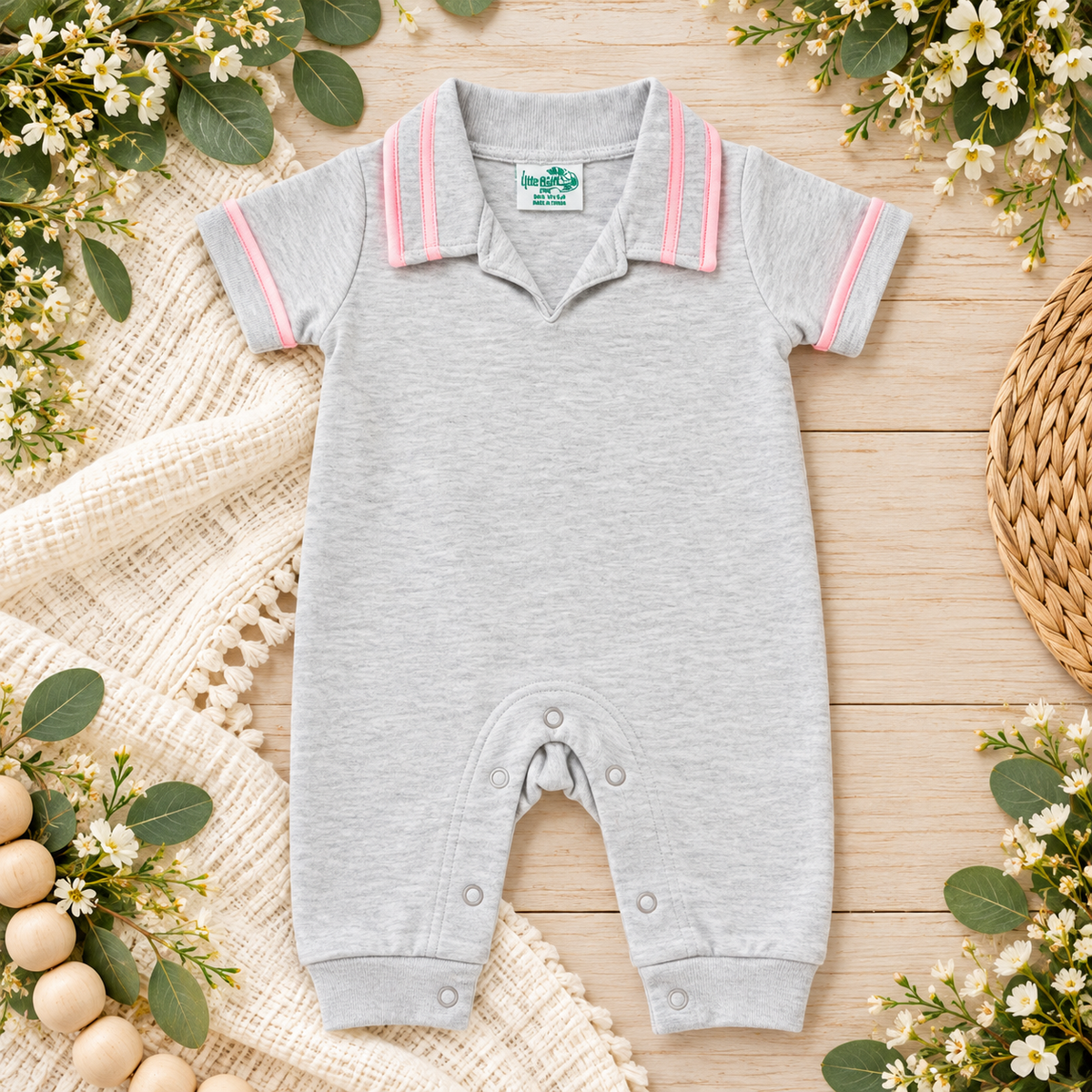 Girls Preppy Baby Polo Romper