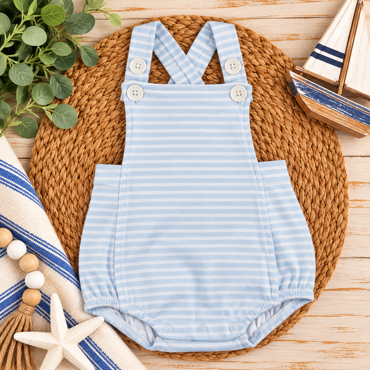 Boys Bubble Romper - Little Blanks