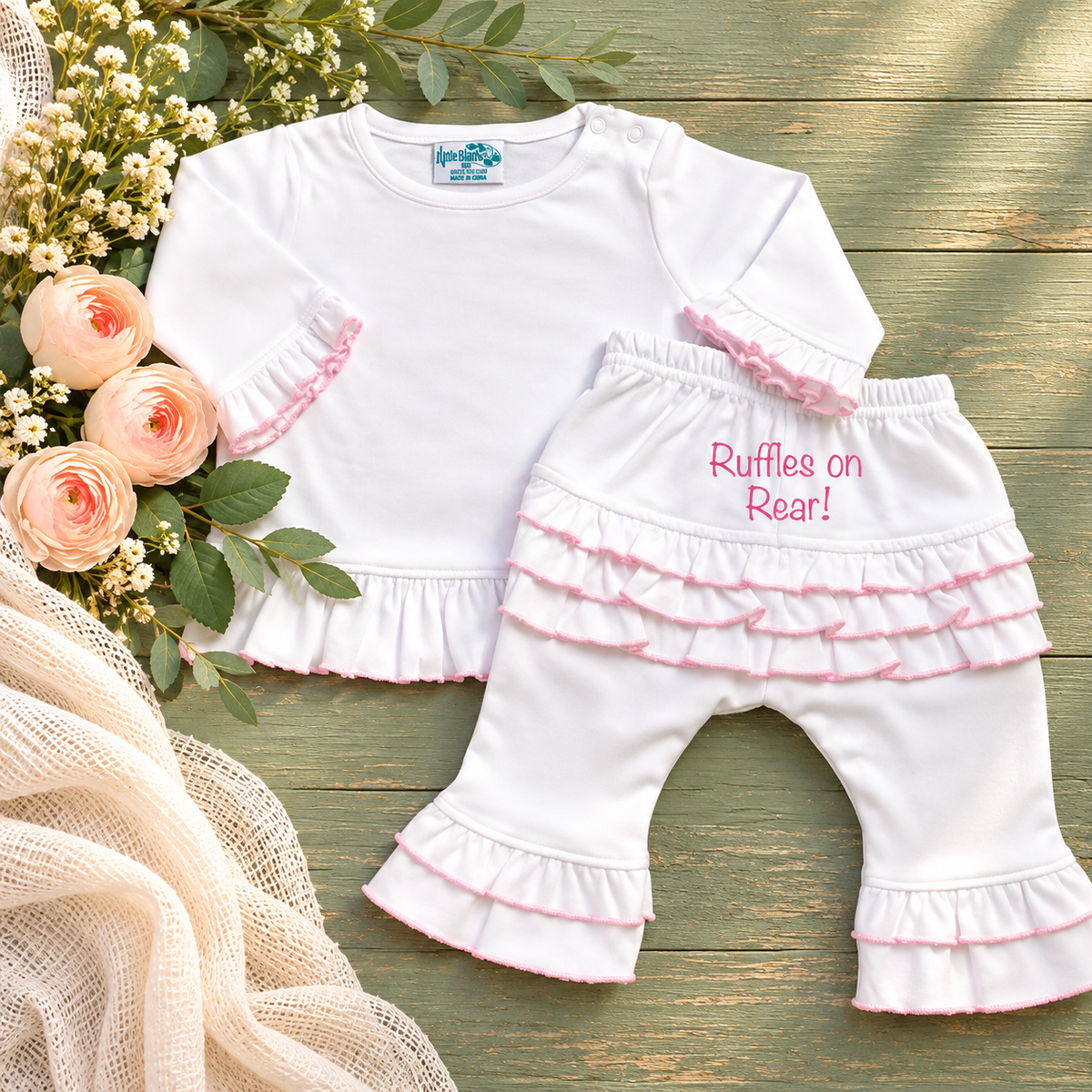 2-Piece Romper Set with Ruffles - Little Blanks