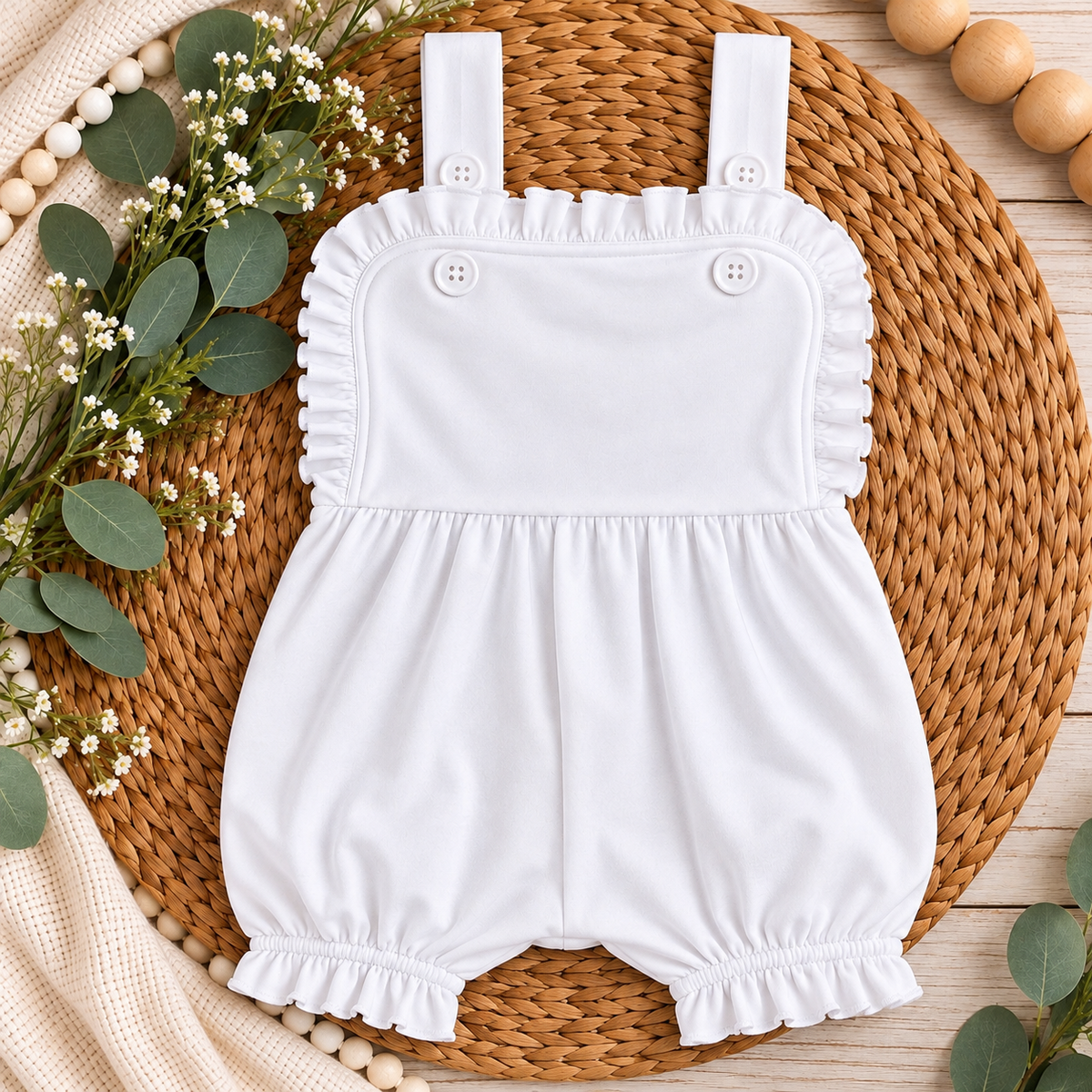 Girls Ruffle Legged Bubble Romper- NEW STYLE OPTIONS!! - Little Blanks