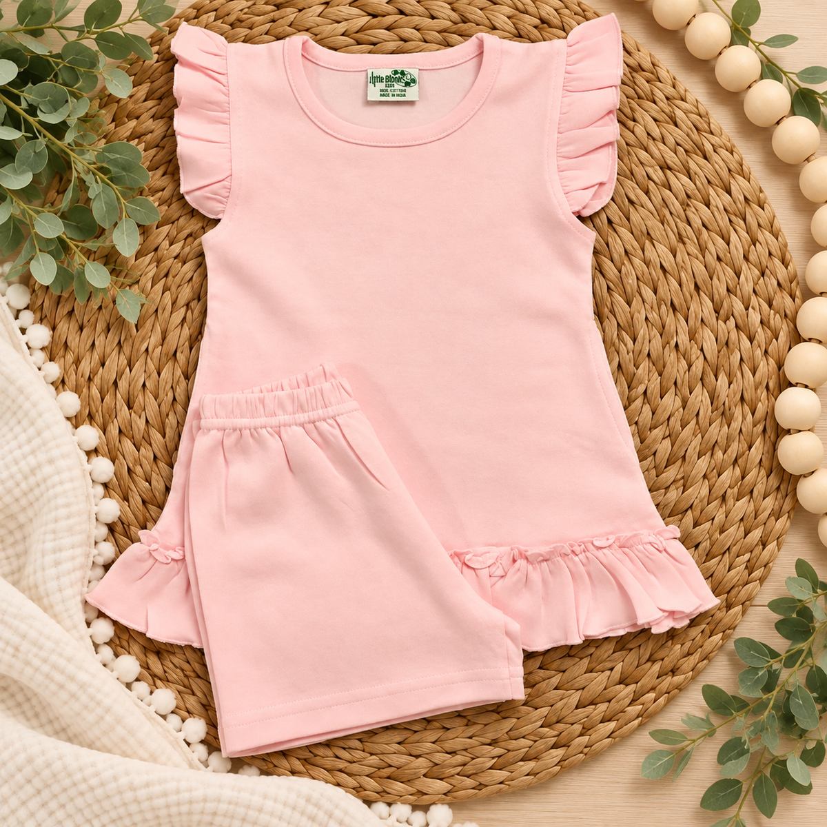 Girls Pocket Dress with Matching Shorts