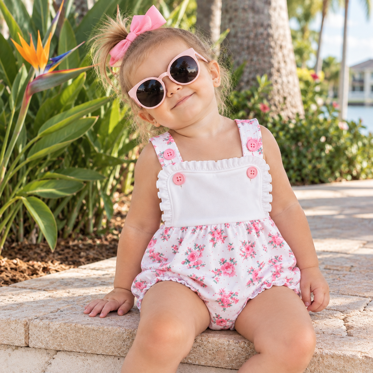 Girls Ruffle Legged Bubble Romper- NEW STYLE OPTIONS!! - Little Blanks