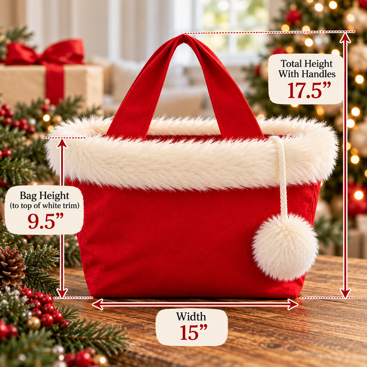 Boutique Style Christmas Gift Bag/Tote