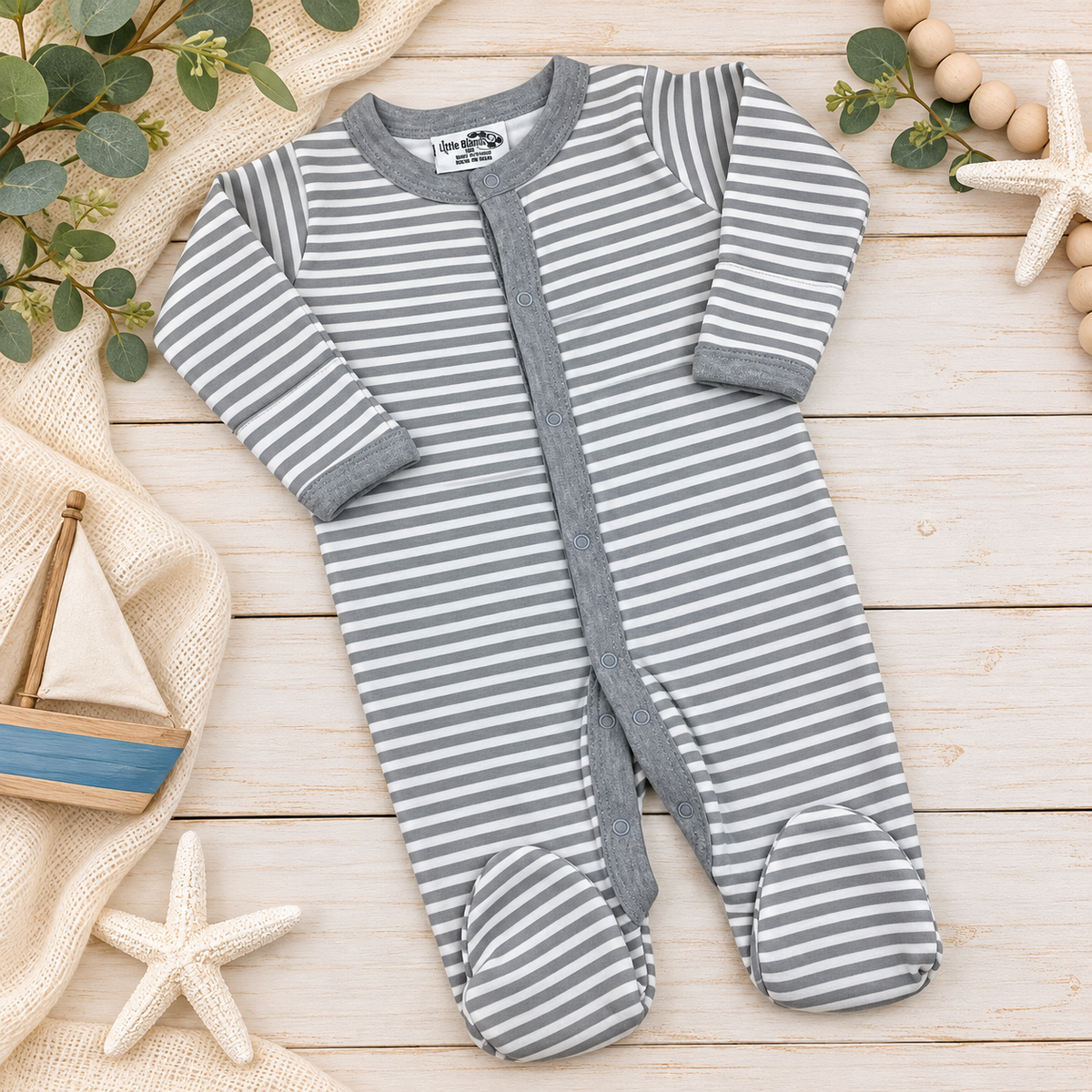 Striped FOOTIE - Little Blanks
