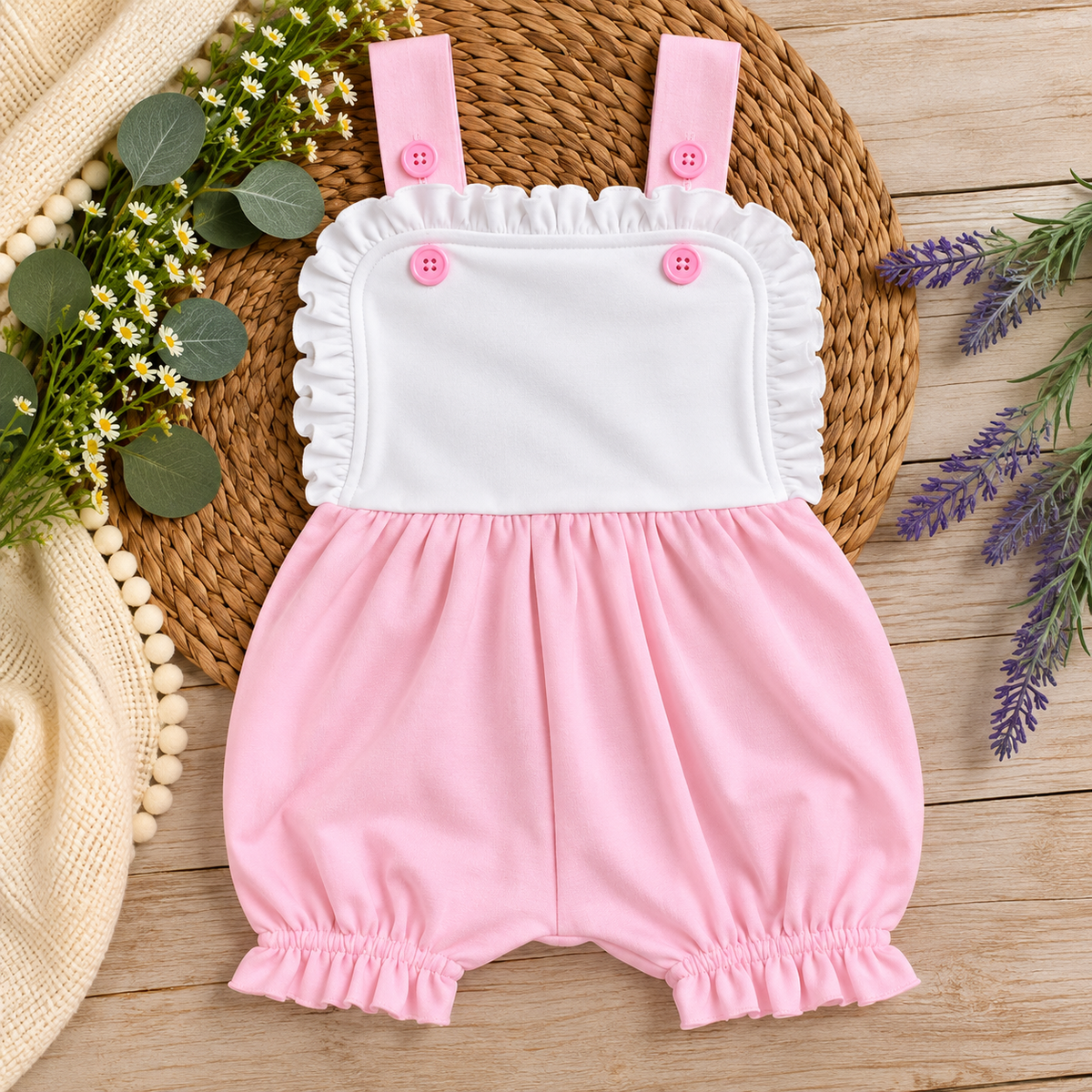 Girls Ruffle Legged Bubble Romper- NEW STYLE OPTIONS!! - Little Blanks