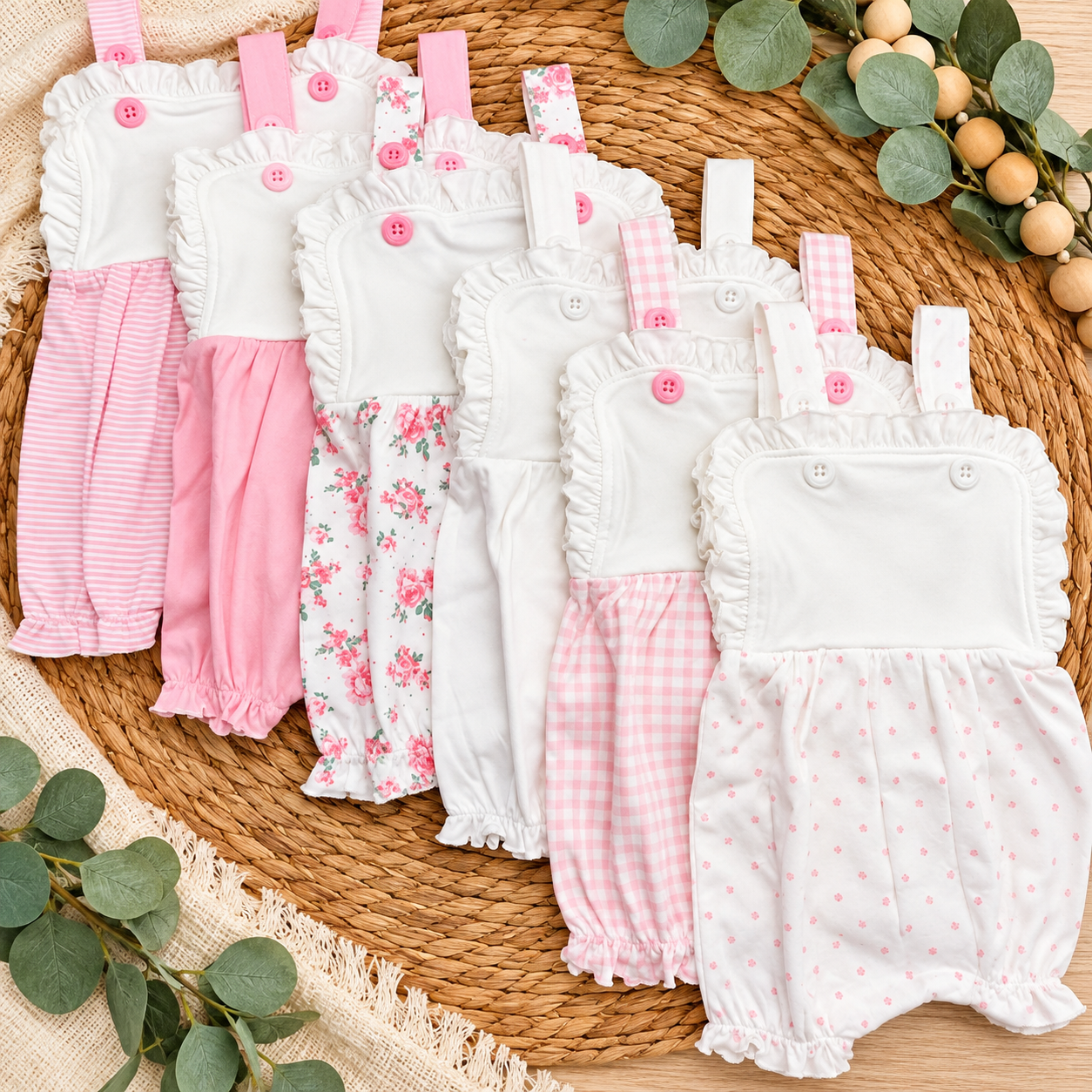 Girls Ruffle Legged Bubble Romper- NEW STYLE OPTIONS!! - Little Blanks