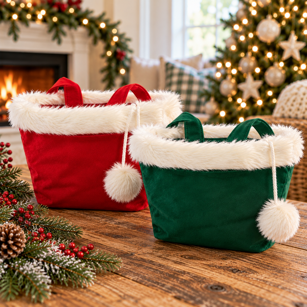 Boutique Style Christmas Gift Bag/Tote