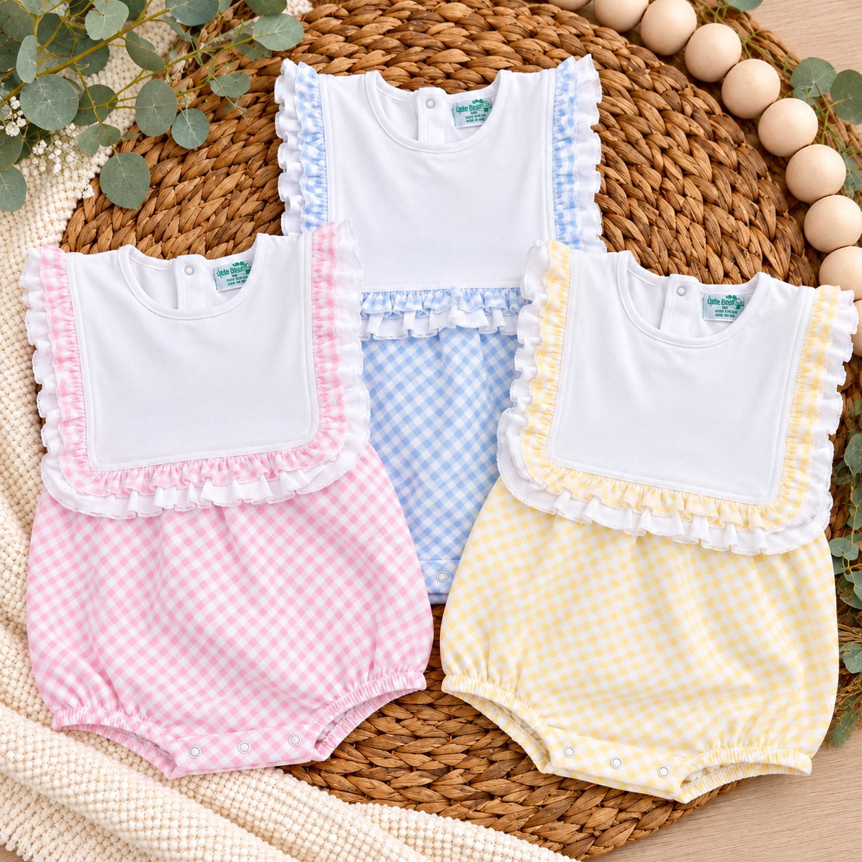 Boutique Style Ruffle Bib Bubble Romper