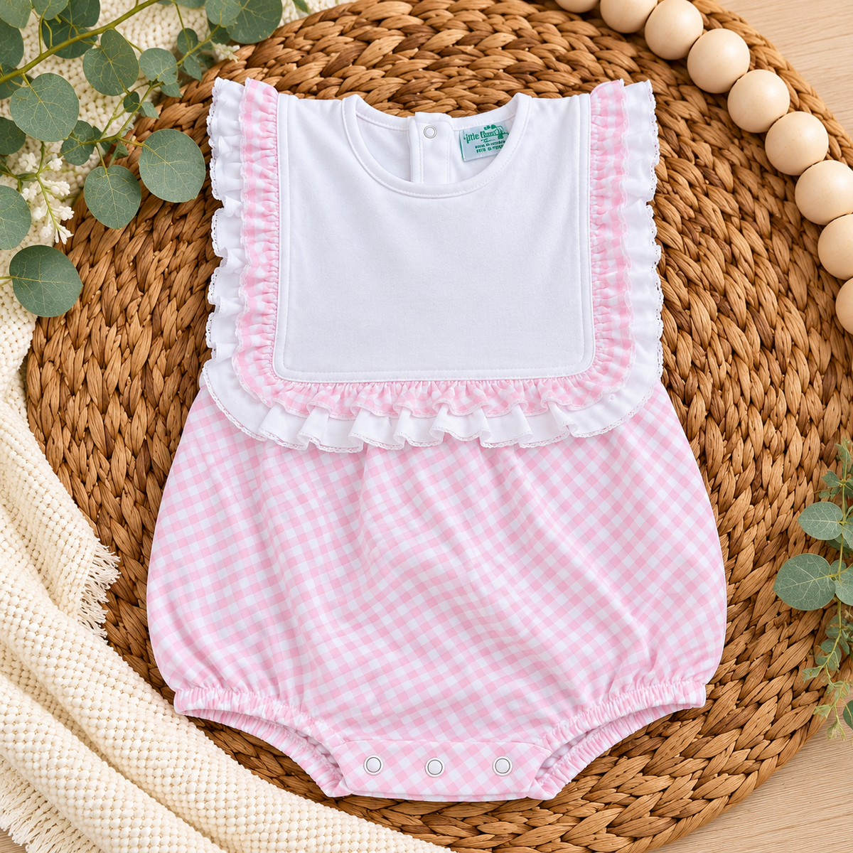 Boutique Style Ruffle Bib Bubble Romper