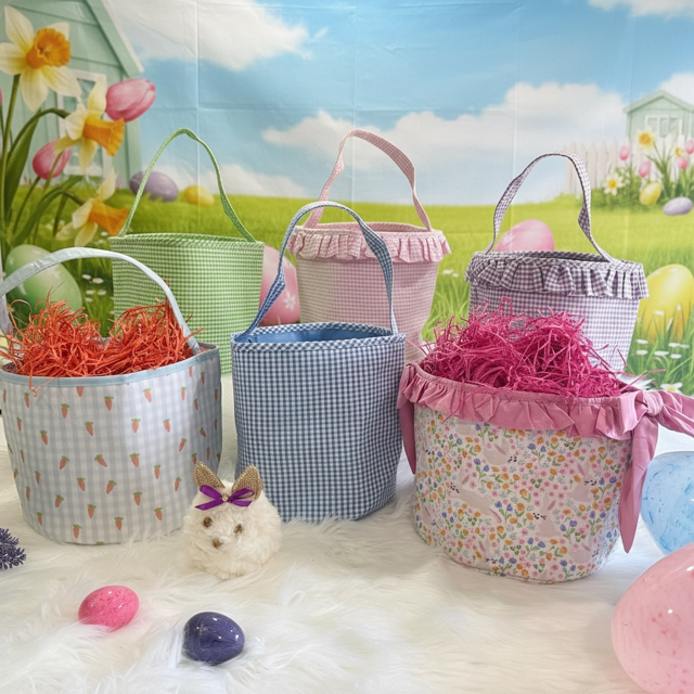 Easter Baskets Plaid and Easter Print