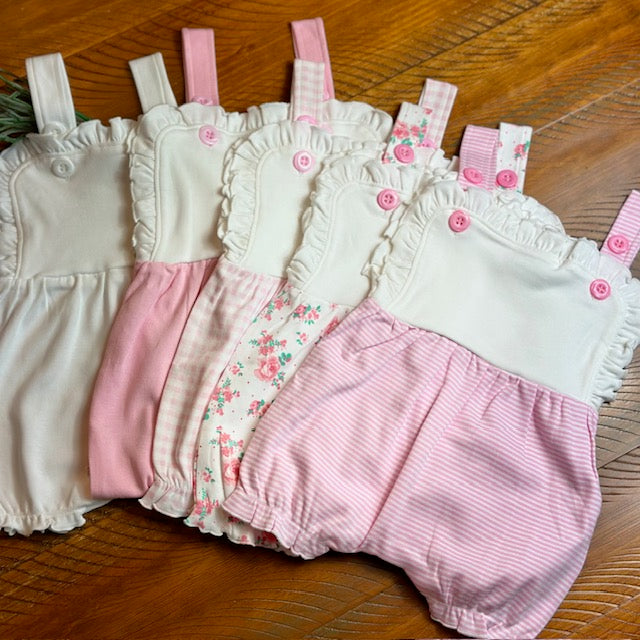 Girls Ruffle Legged Bubble Romper- NEW STYLE OPTIONS!! - Little Blanks