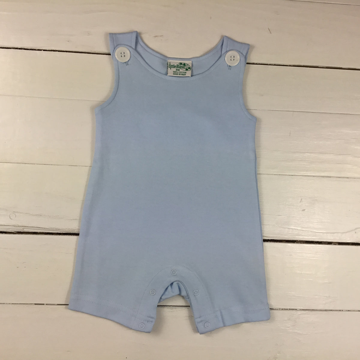 Boys Sleeveless Rompers in All Cotton - Little Blanks