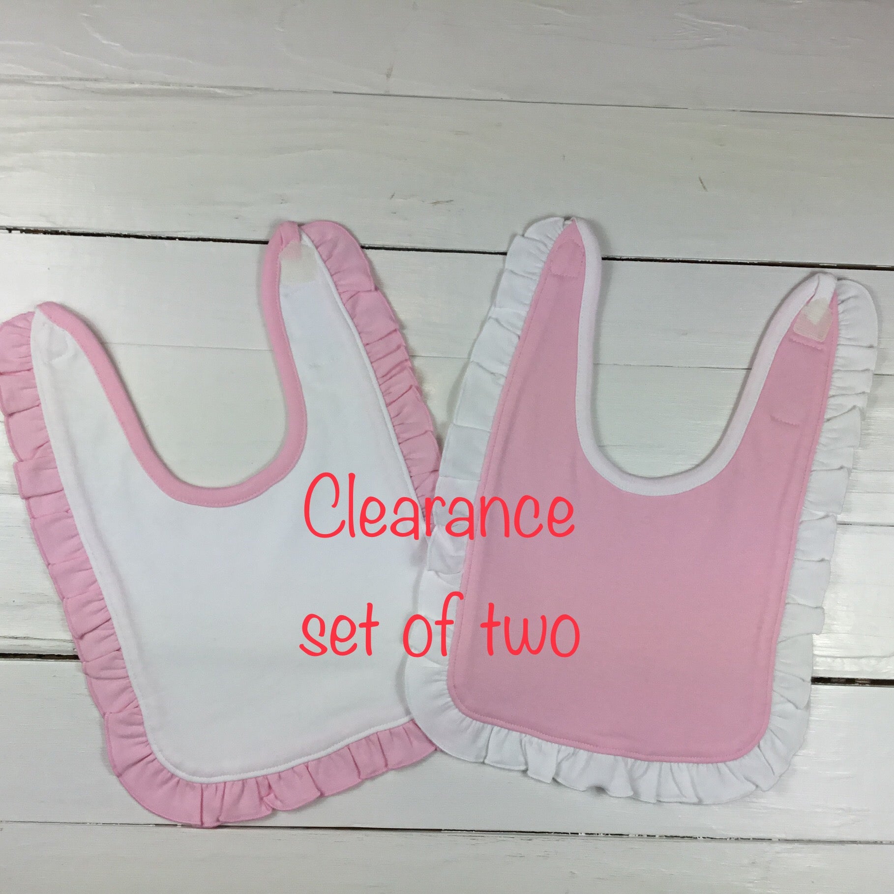 Discontinued/Clearance Girls Ruffle Bib 2-each - Little Blanks