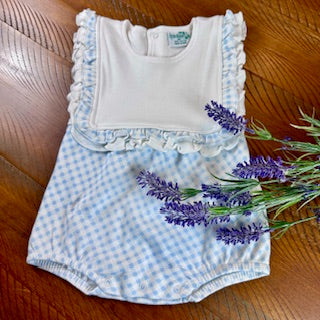 Imperfect Baby Boutique Style Ruffle Bib Bubble Romper (Copy) - Little Blanks