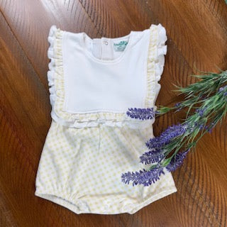 Boutique Style Ruffle Bib Bubble Romper - Little Blanks