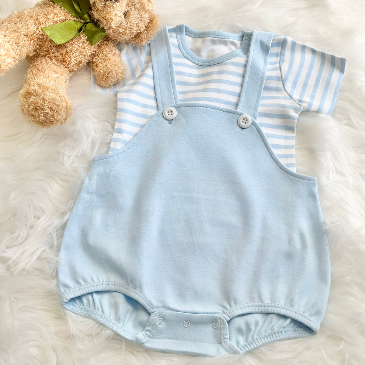 Baby Boy &amp; Baby Girl Bubble Overalls with T-Shirt - Little Blanks