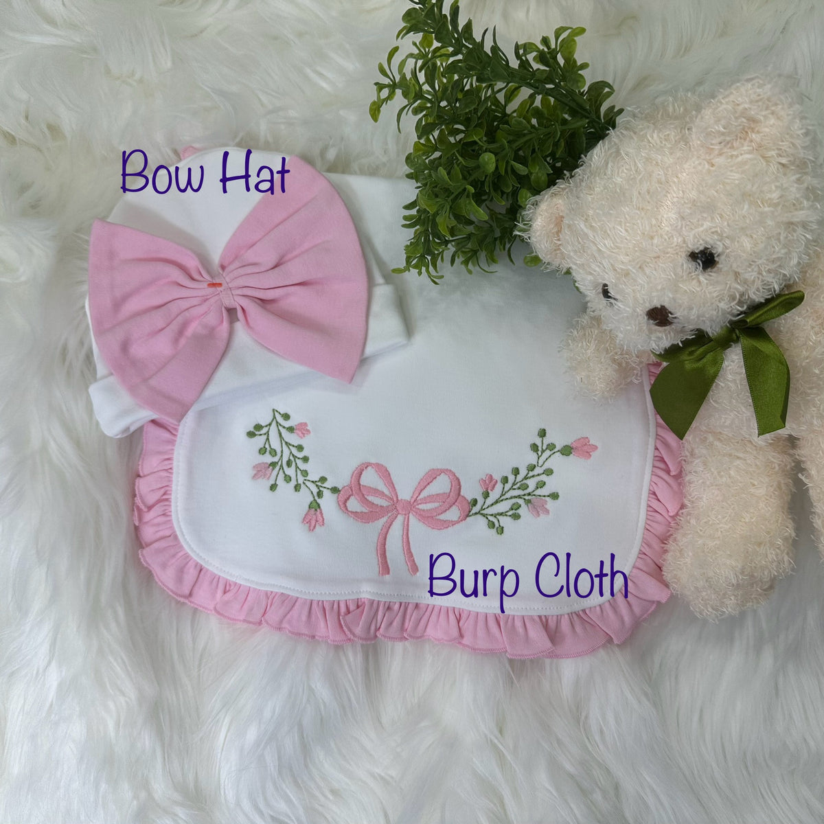 Large Blank Burp Cloths - Girls