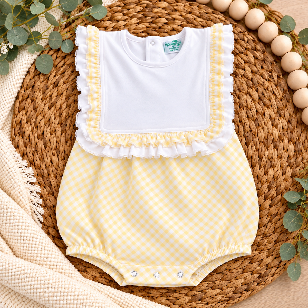 Boutique Style Ruffle Bib Bubble Romper