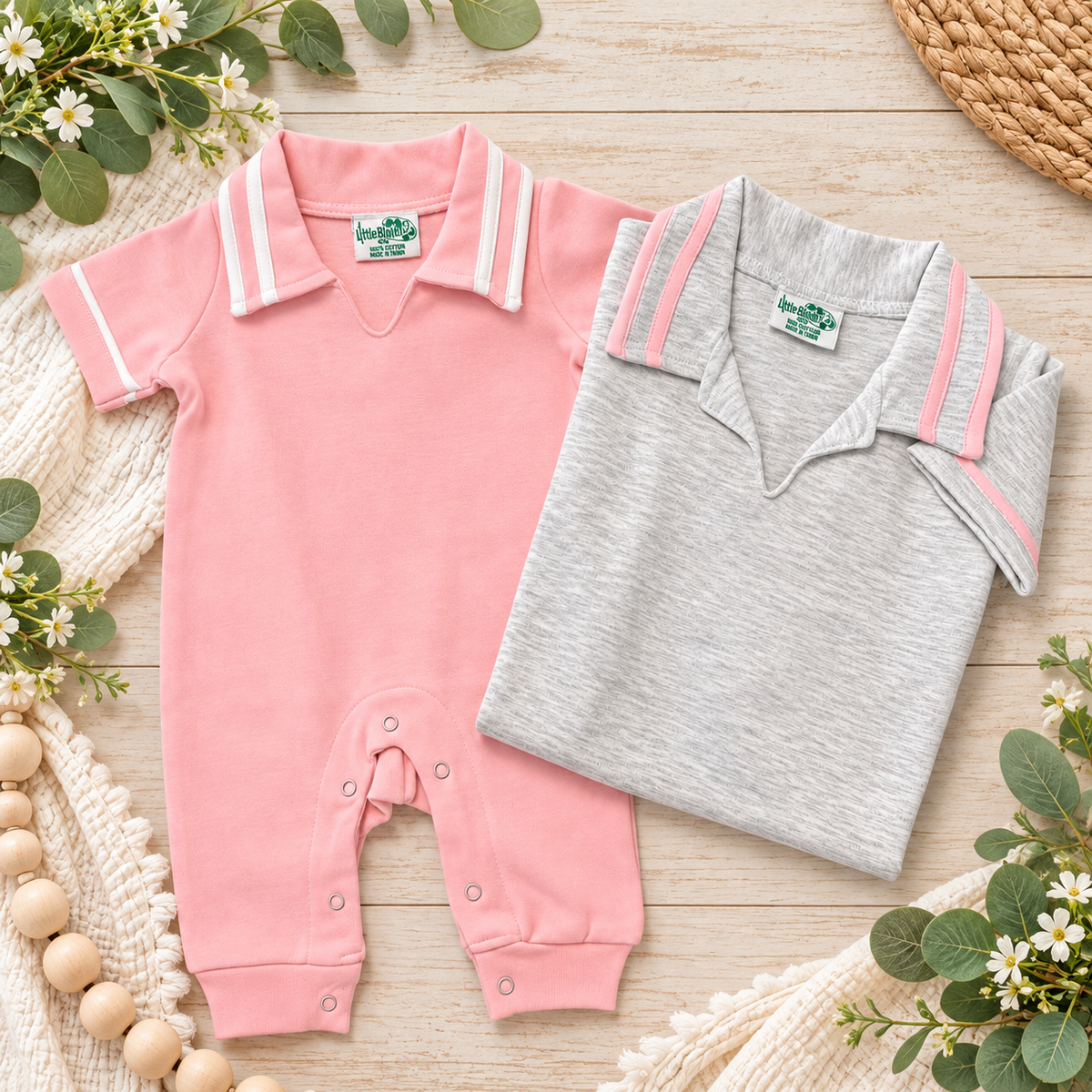 Girls Preppy Baby Polo Romper