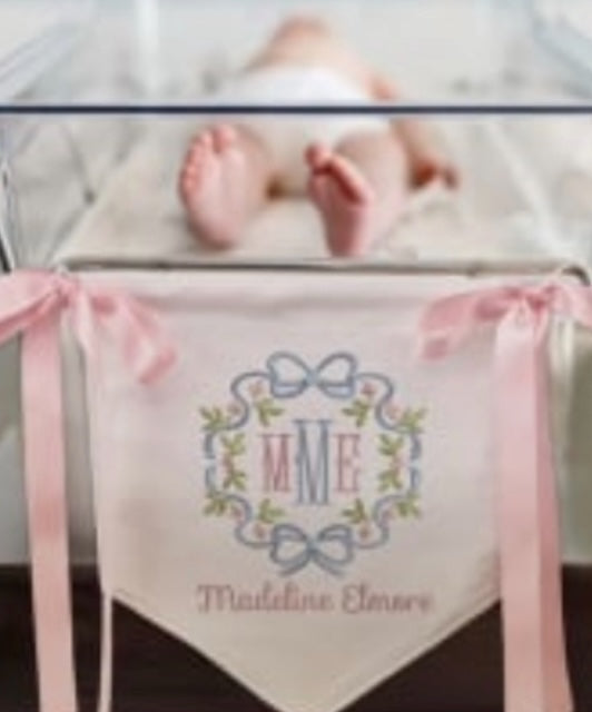 Baby Girl &amp; Boy Banner with Bows - Little Blanks