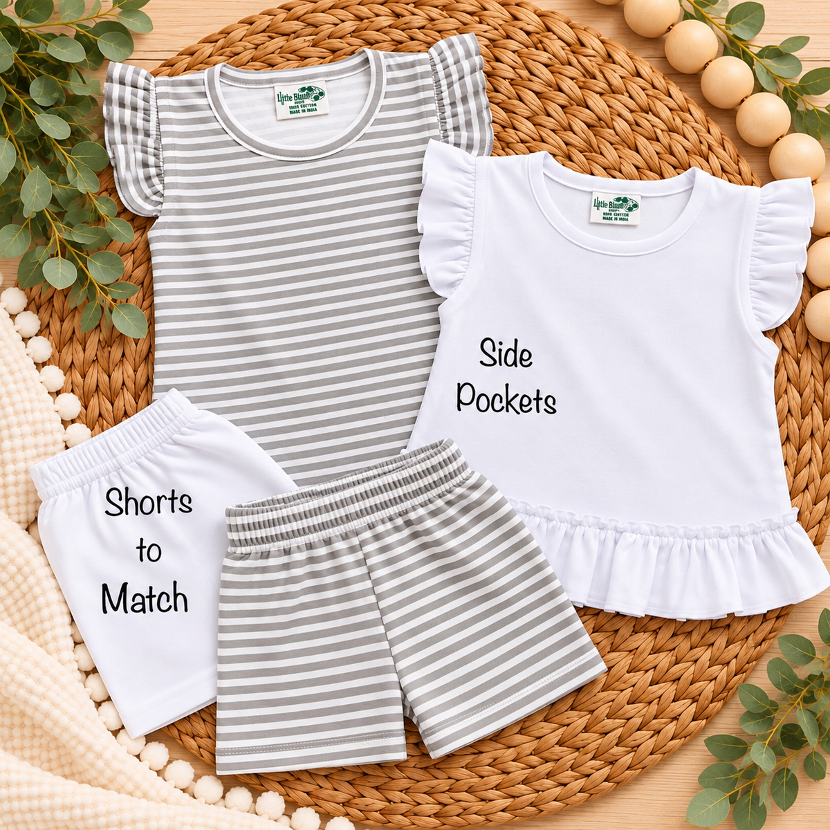 Girls Pocket Dress with Matching Shorts