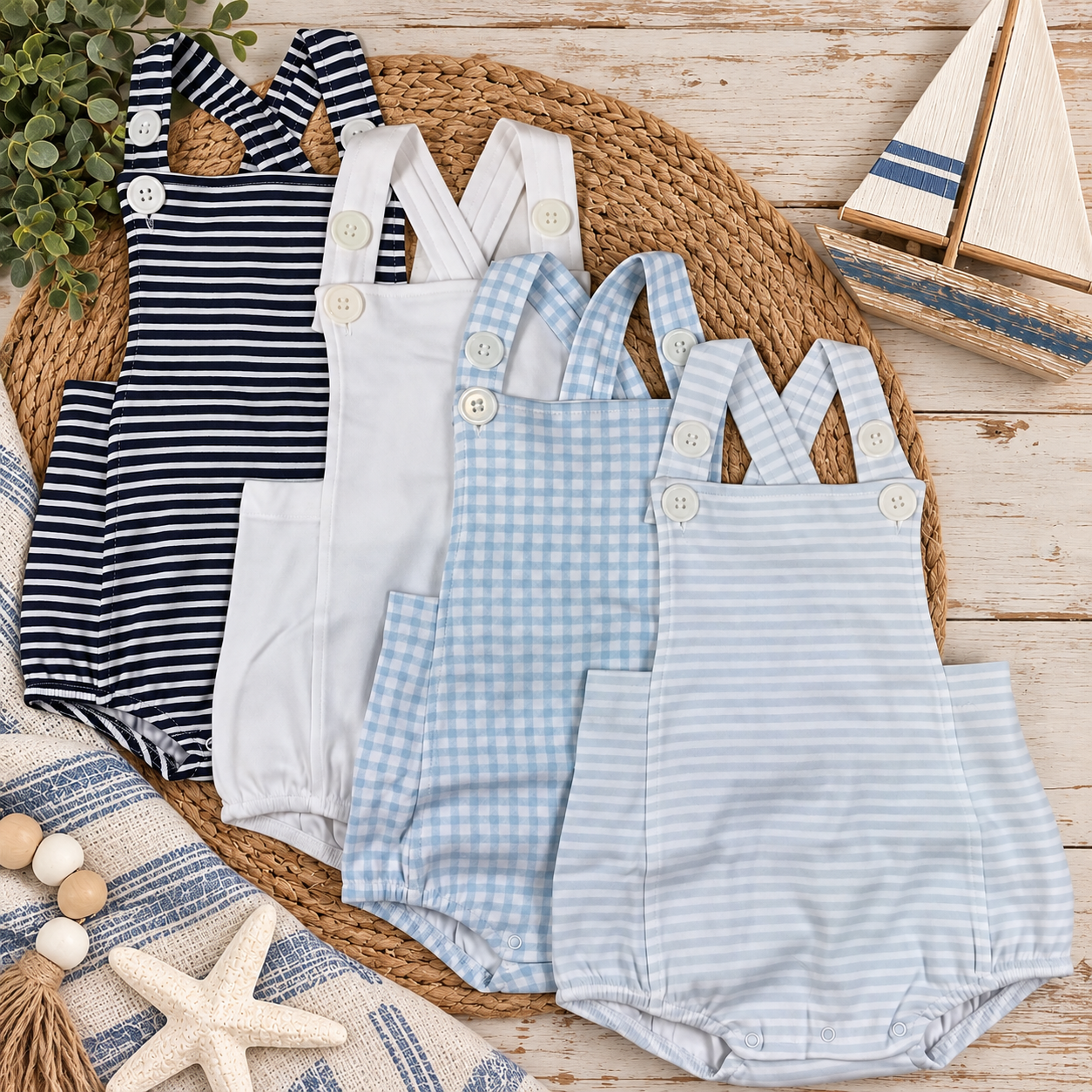 Boys Bubble Romper - Little Blanks