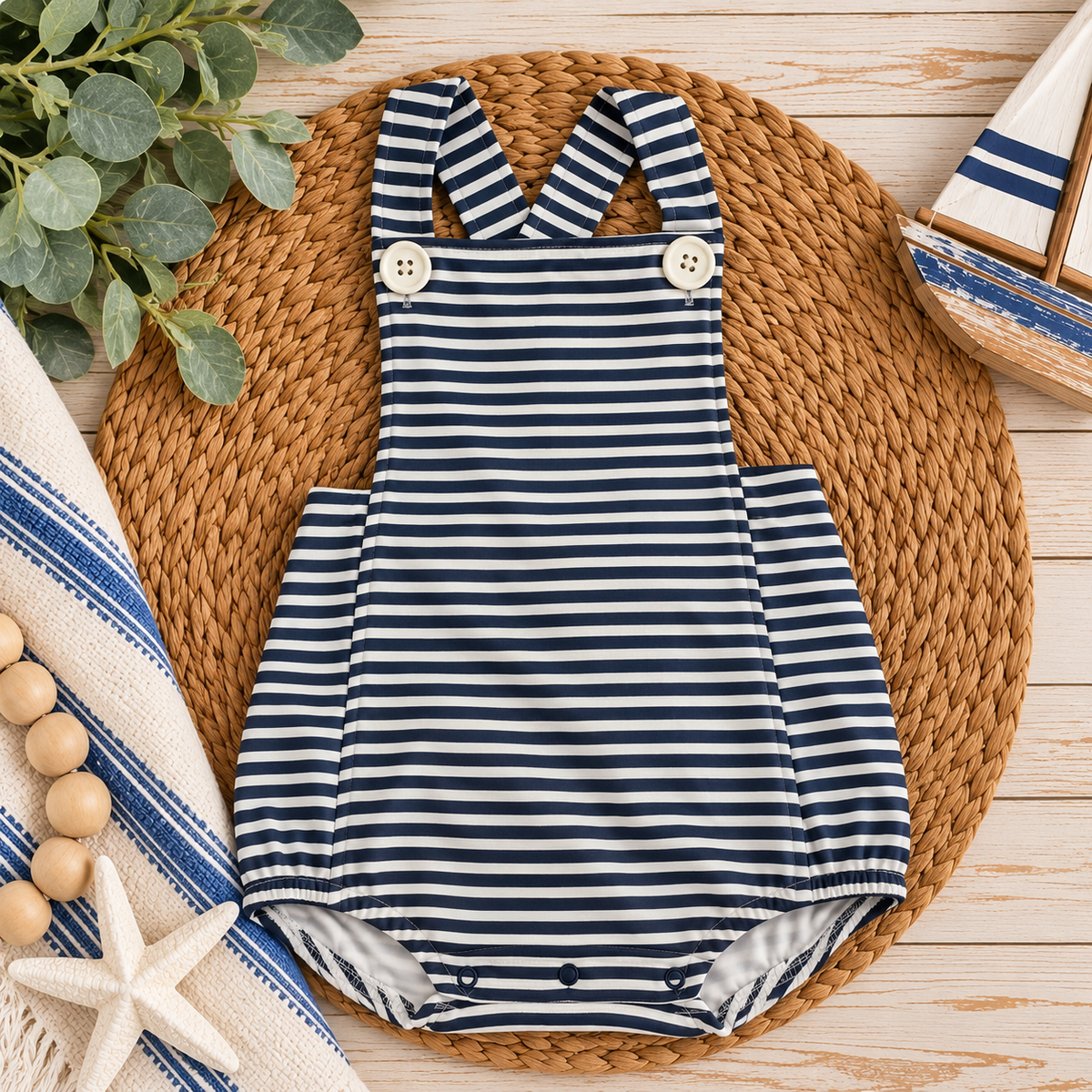 Boys Bubble Romper - Little Blanks
