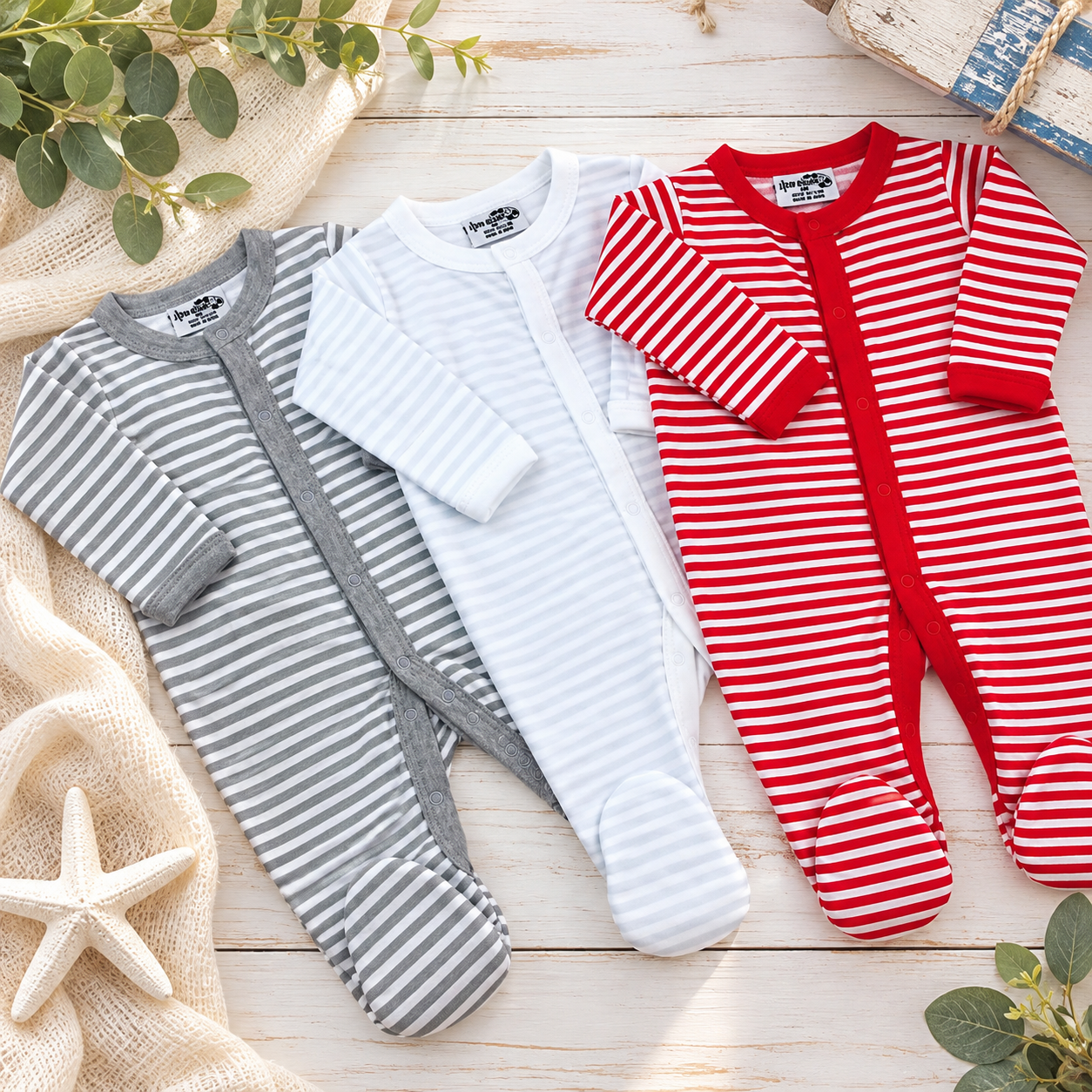Striped FOOTIE - Little Blanks