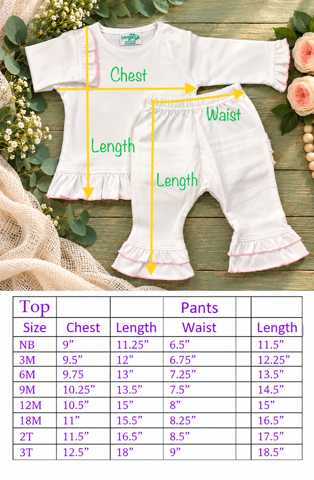 2-Piece Romper Set with Ruffles - Little Blanks