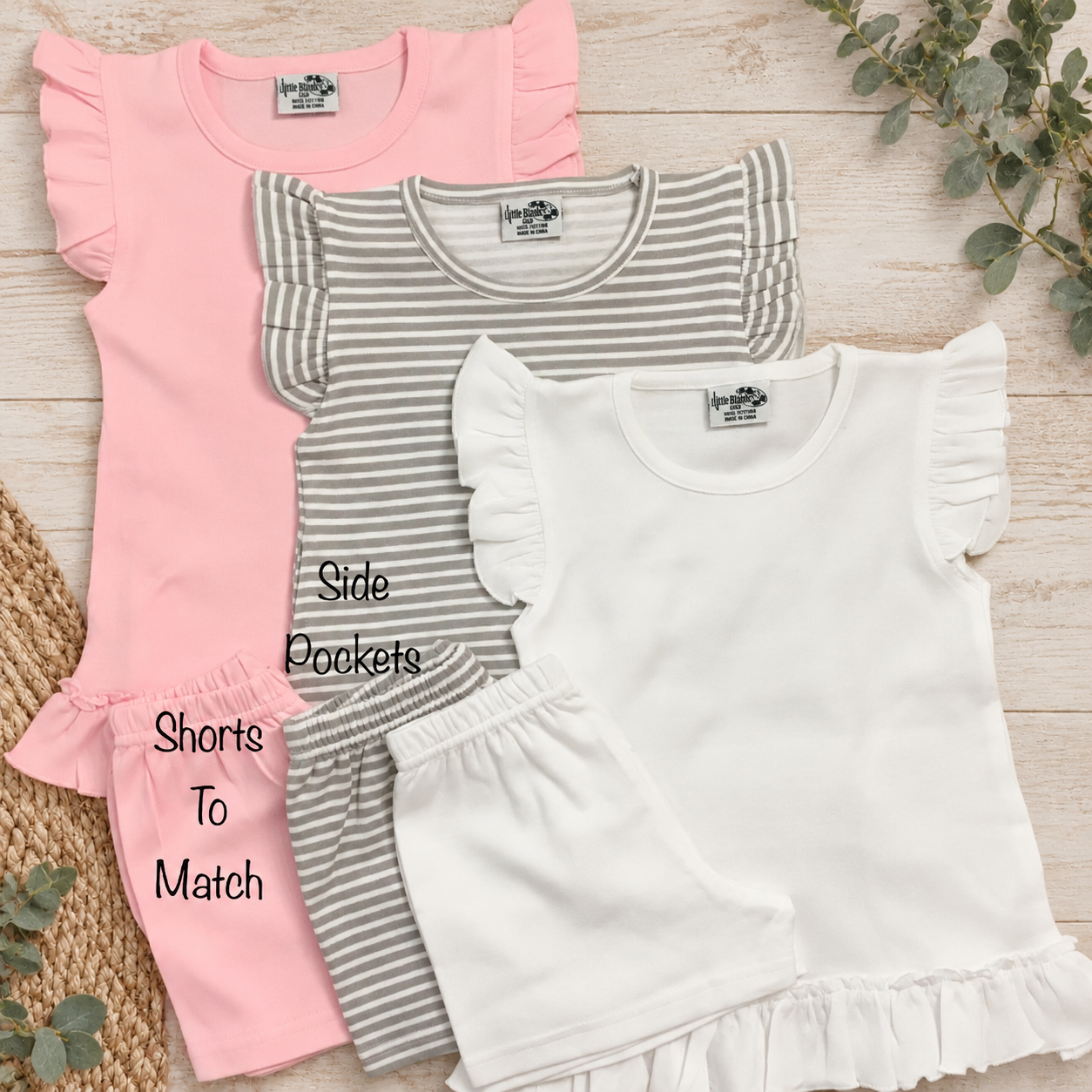 Girls Pocket Dress with Matching Shorts