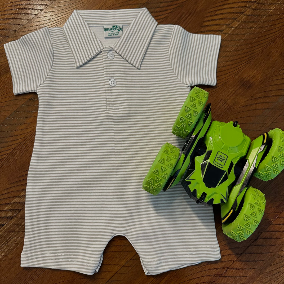 Boys Polo Romper Jon Jon, Shortall - All Cotton - Little Blanks