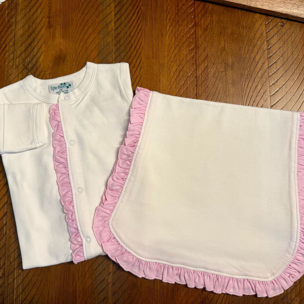 Discontinued Clearance Girls Footie with &amp; without Matching Burp Cloth &amp; Beanie Hat