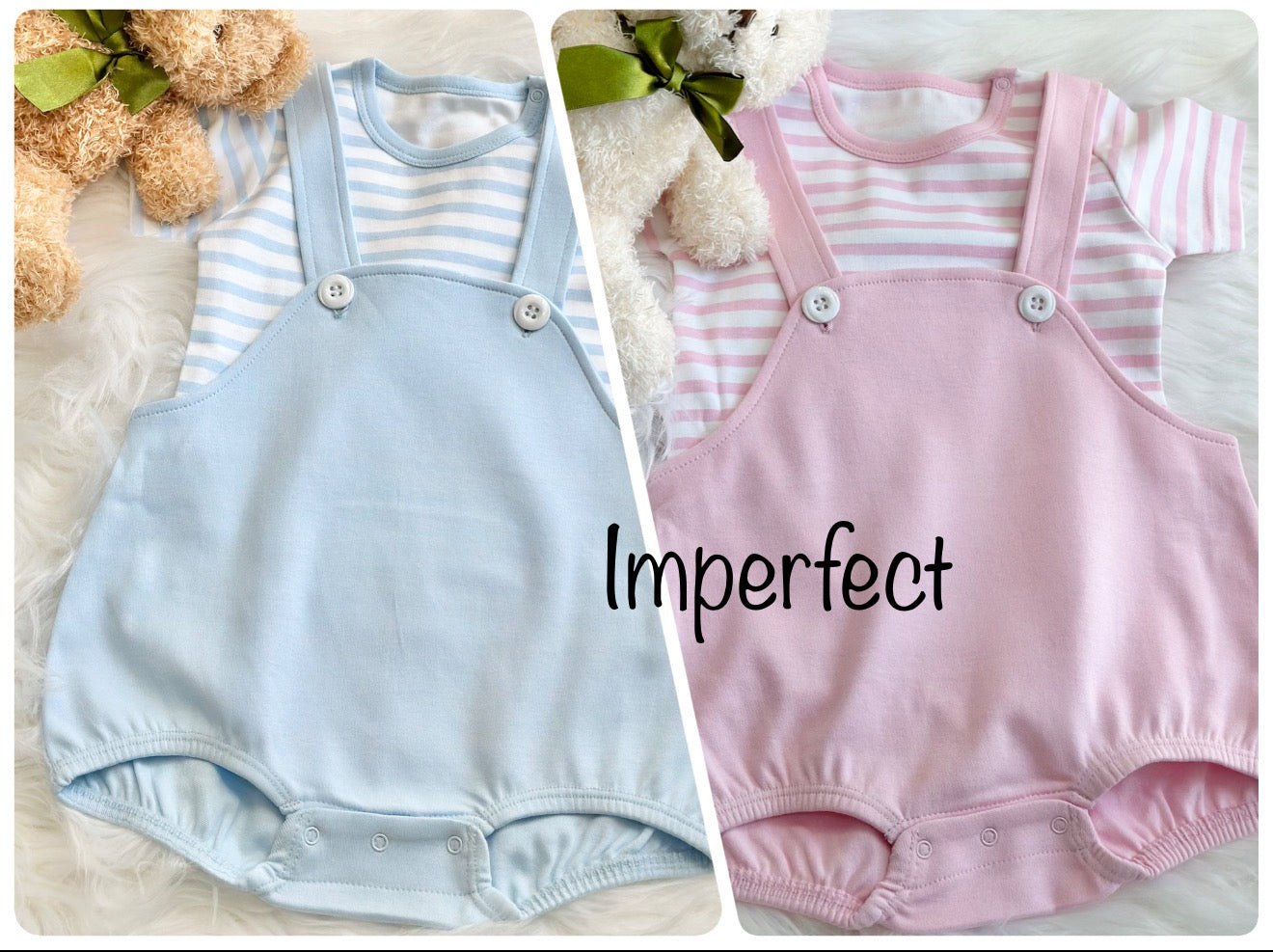 Imperfect Baby Boy OR Baby Girl Bubble Overalls with T-Shirt - Little Blanks