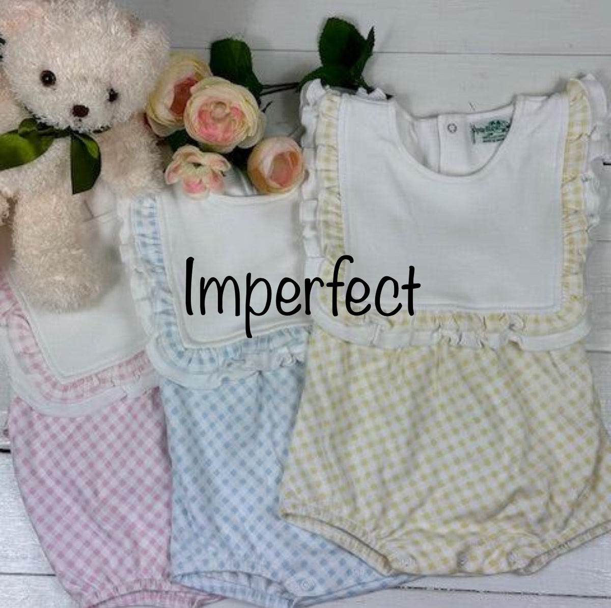 Imperfect Baby Boutique Style Ruffle Bib Bubble Romper (Copy) - Little Blanks