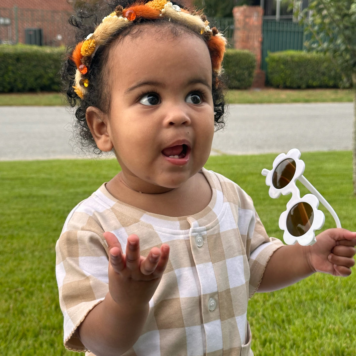 Girls One-Piece Short Sleeve Romper with Pockets - Little Blanks