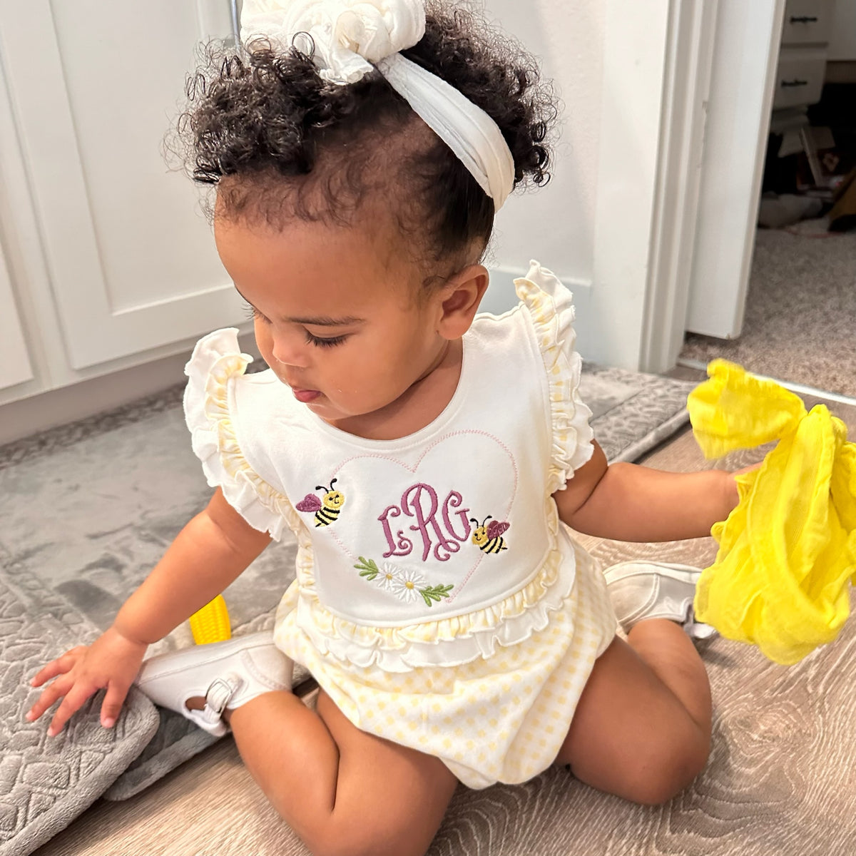 Boutique Style Ruffle Bib Bubble Romper - Little Blanks