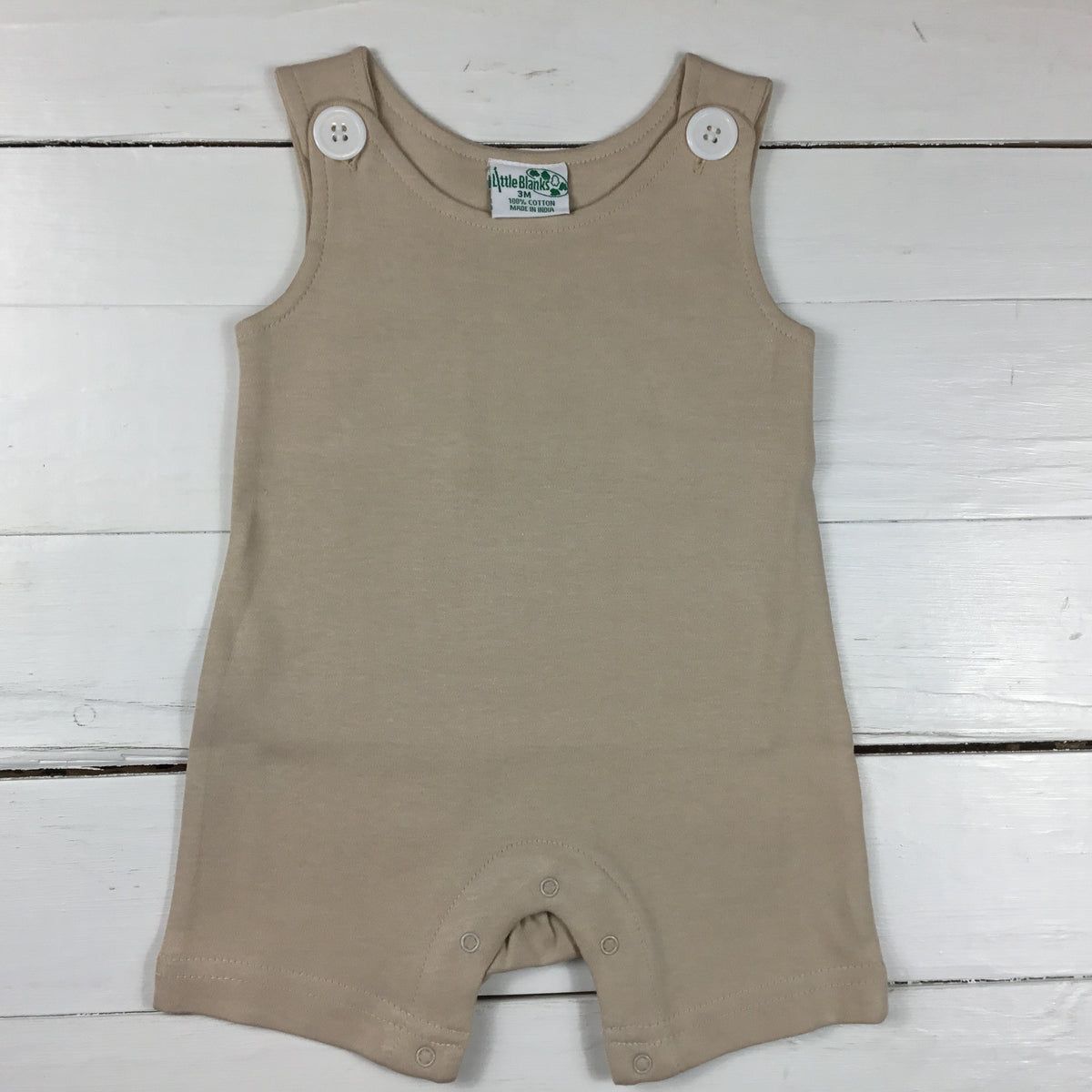 Boys Sleeveless Rompers in All Cotton - Little Blanks