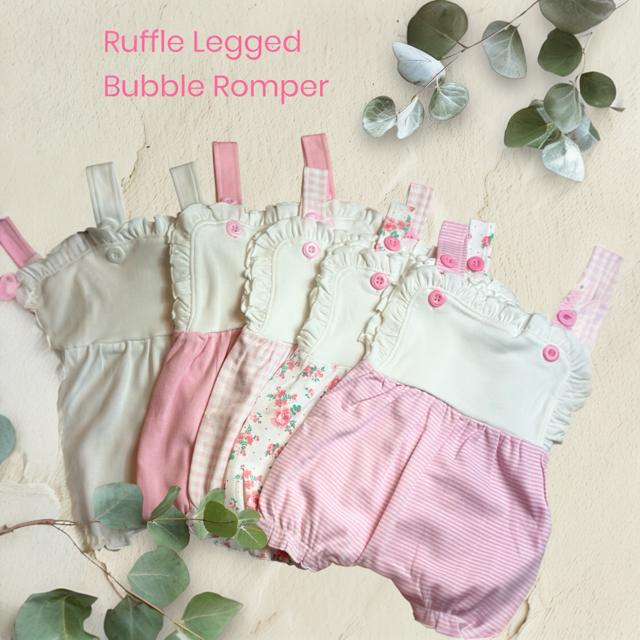 Girls Ruffle Legged Bubble Romper- NEW STYLE OPTIONS!!
