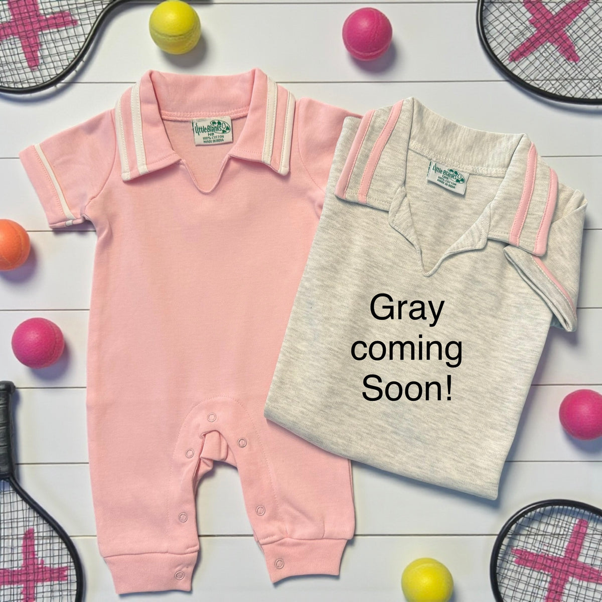 Girls Preppy Baby Polo Romper - Little Blanks