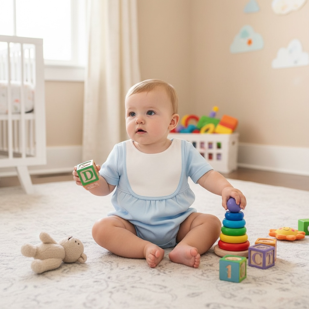 Classic Cotton Baby Boy Bib Bubble Romper -Short Sleeve - Little Blanks