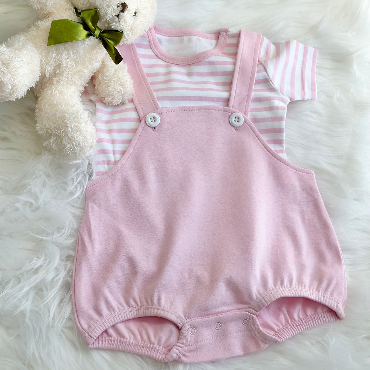 Baby Boy &amp; Baby Girl Bubble Overalls with T-Shirt - Little Blanks