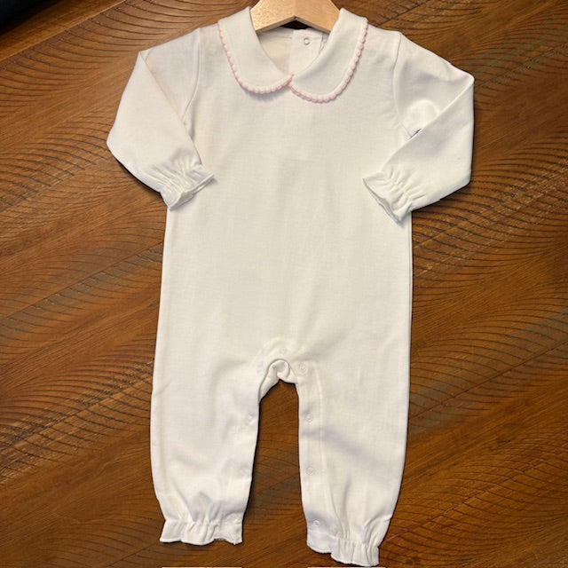 Boutique Style Solid Collar with Eyelet Trim With and Without Feet Unisex - Little Blanks