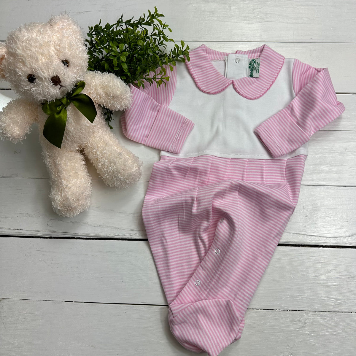 Boutique Style Collar Footie with Bib Detail - NEW COLOR ADDED! - Little Blanks