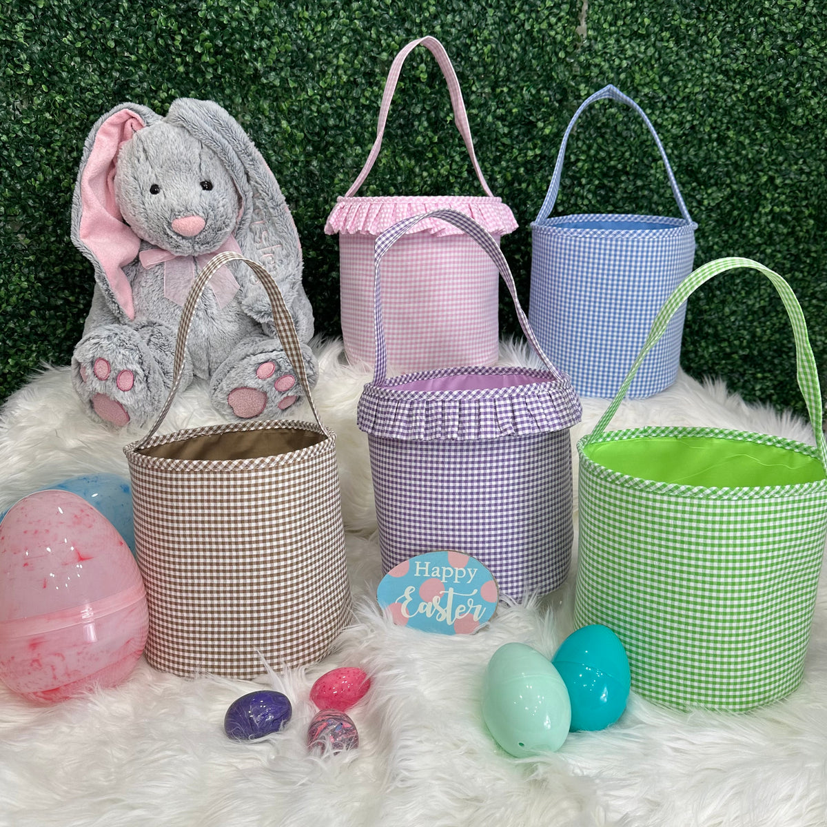 Plaid Gingham Easter Baskets - Little Blanks