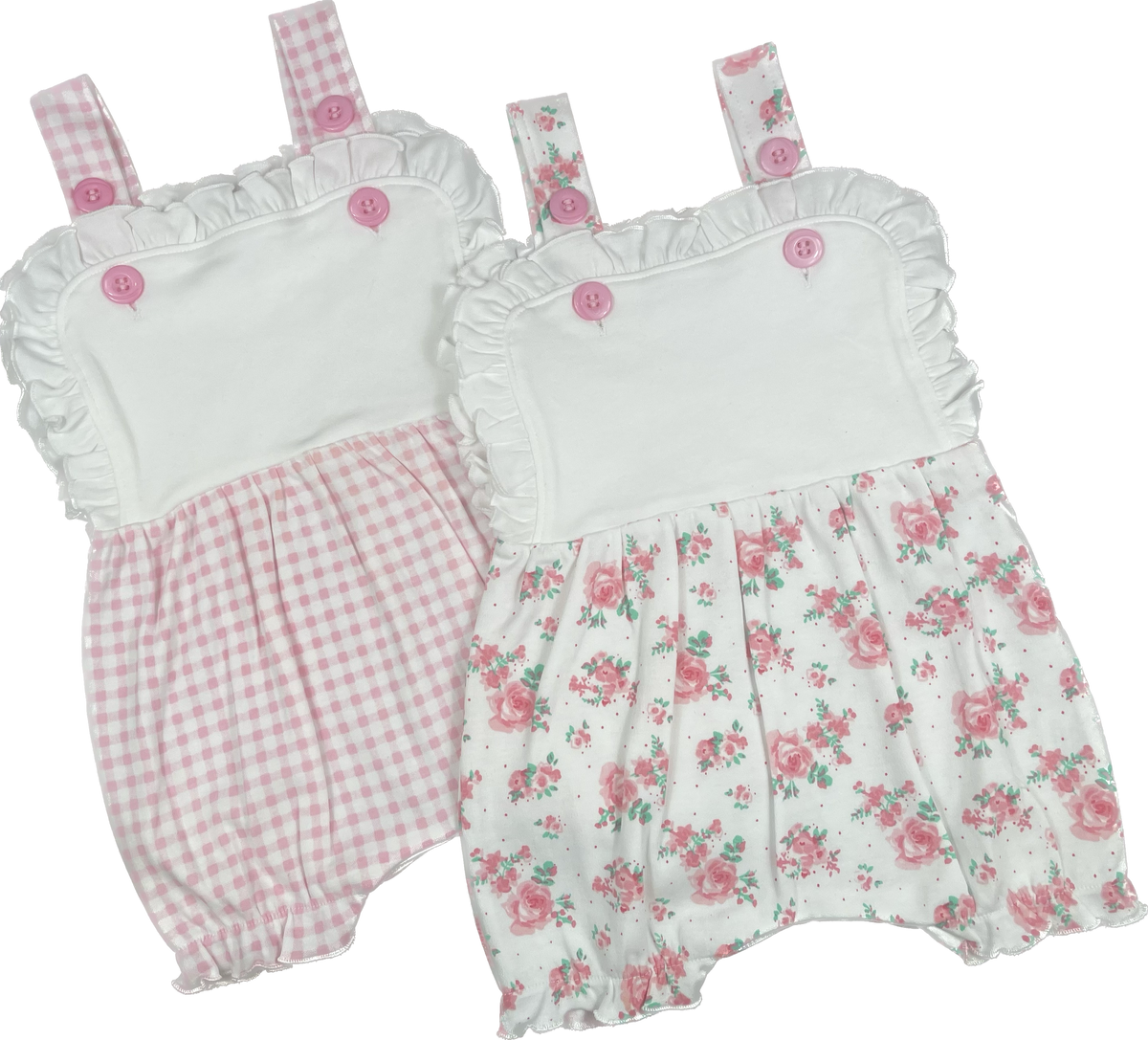 Girls Ruffle Legged Bubble Romper - Little Blanks