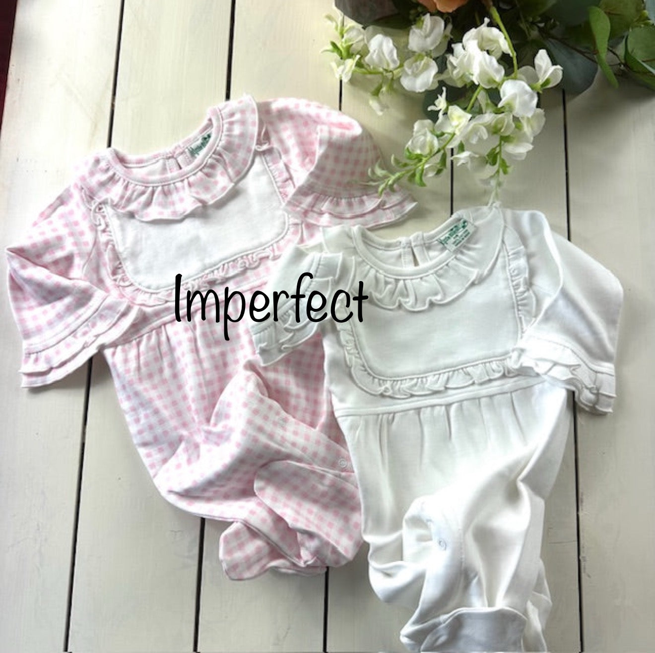 Imperfect Baby Girl Ruffle Collar Footie