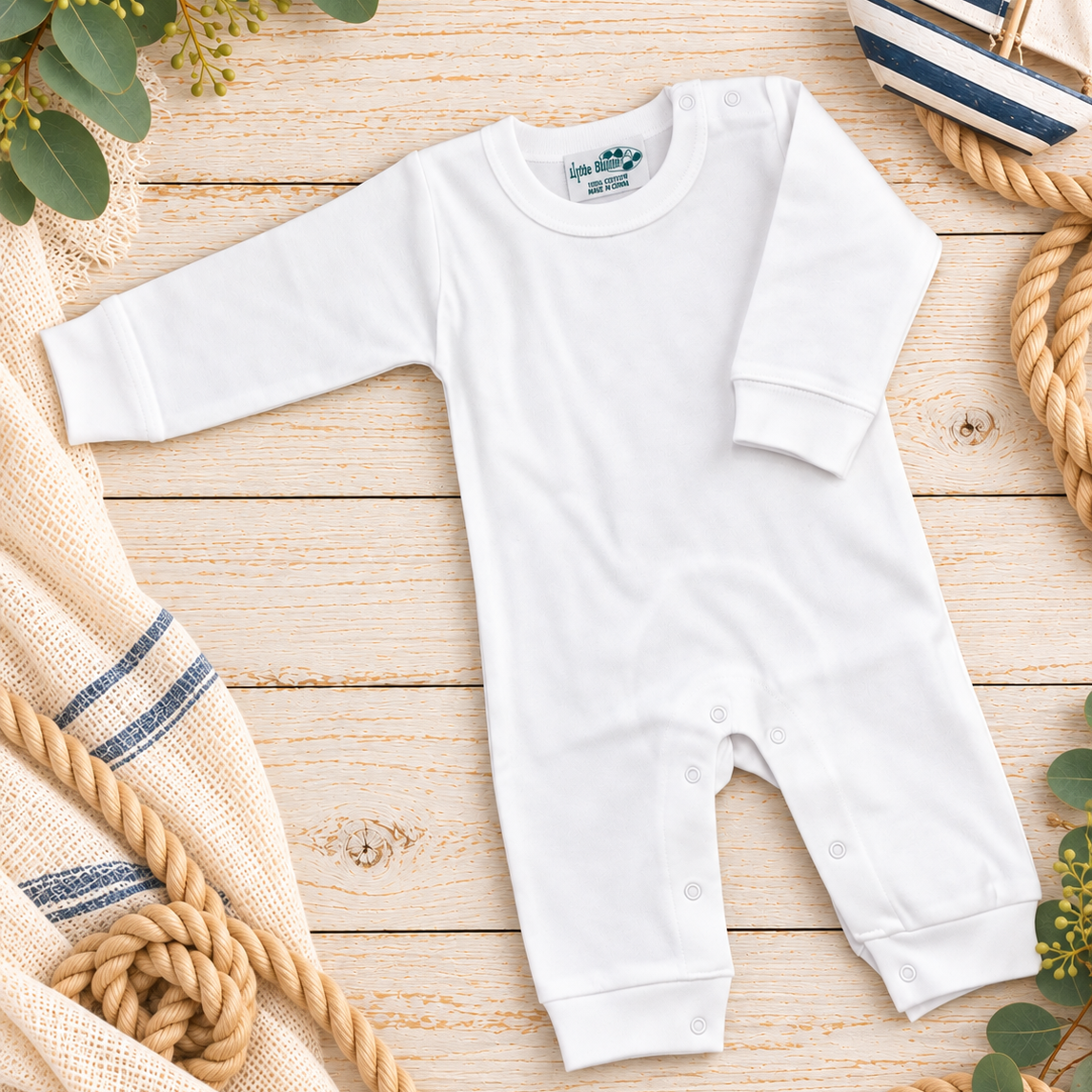 Baby Boy Long Sleeve ROMPER Solids &amp; Stripes