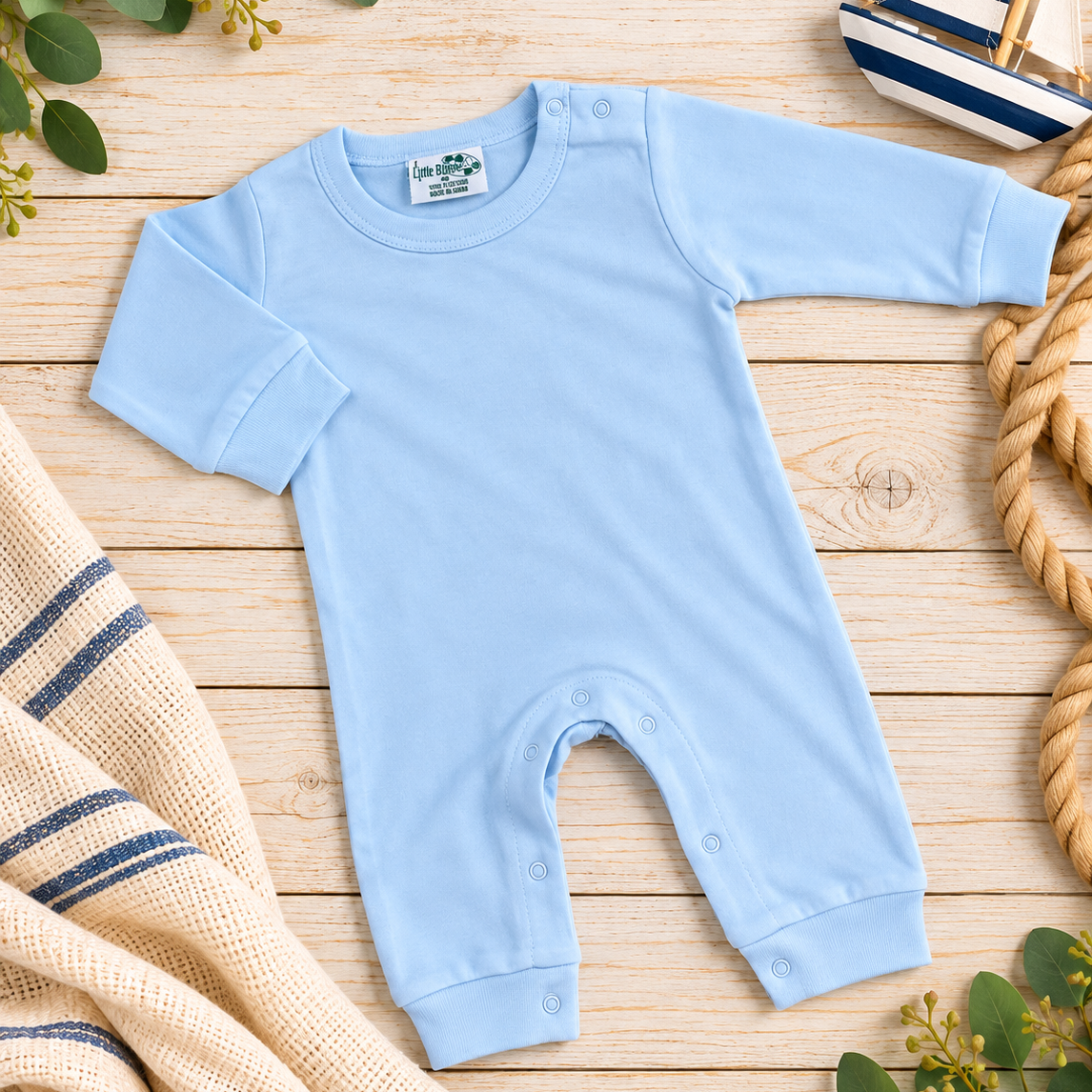Baby Boy Long Sleeve ROMPER Solids &amp; Stripes