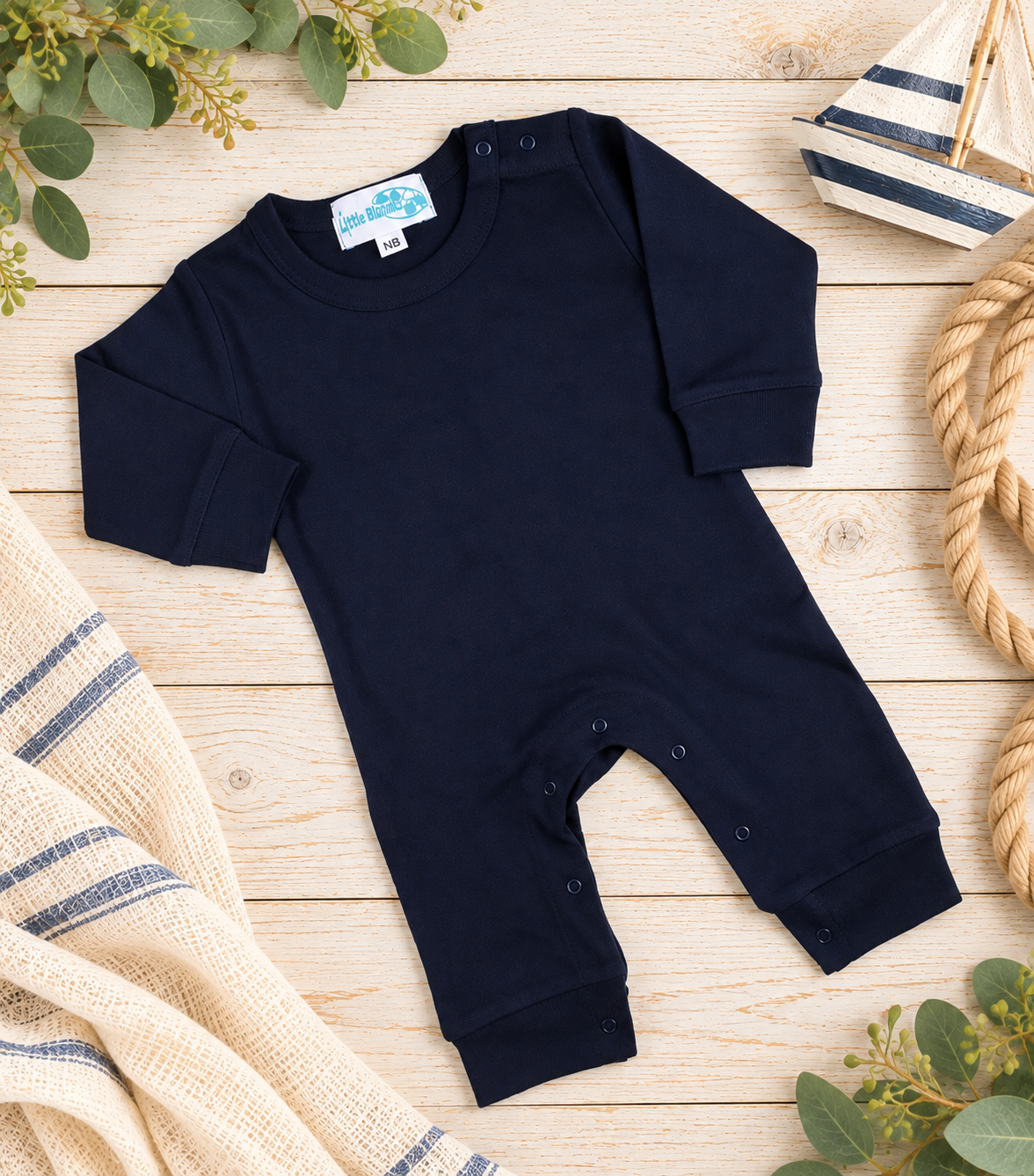 Baby Boy Long Sleeve ROMPER Solids &amp; Stripes